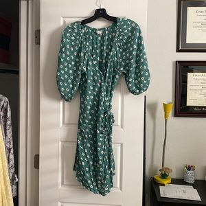 Billabong Green Floral Wrap Dress